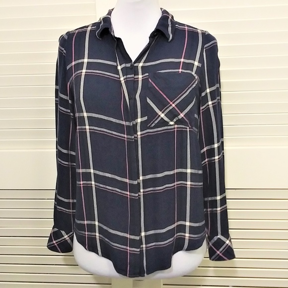 White House Black Market Tops - White House Black Market Long Sleeve Plaid Shirt
